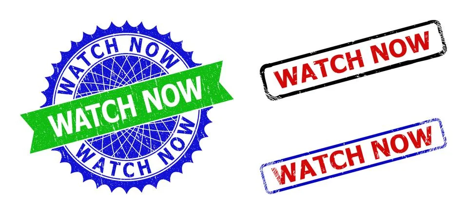 WATCH NOW Rosette and Rectangle Bicolor Stamps with Corroded Styles Stock Illustration