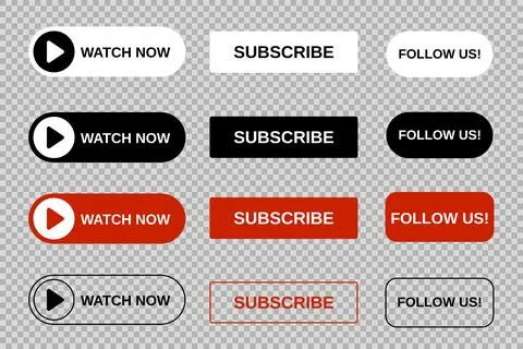 Watch now subscribe badge button design. Illustrazione stock