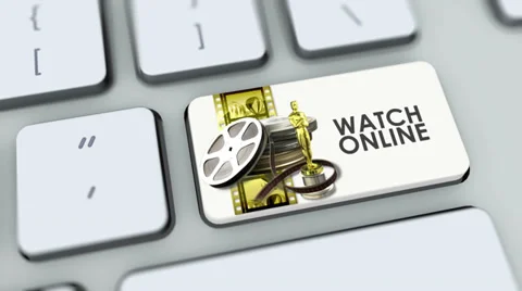 Watch Online button on computer keyboard. Key is pressed Stock Footage 35646115