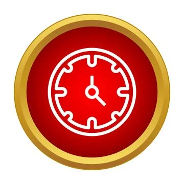 Watch or clock icon in red circle Stock Illustration