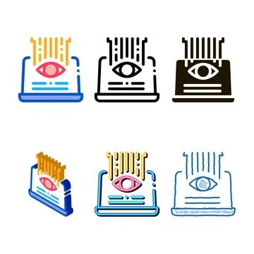 Watch pack computer technology icon vector outline 스톡 일러스트