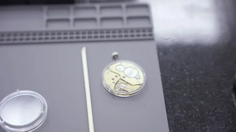 Watch Parts on Workbench Video stock 311201461