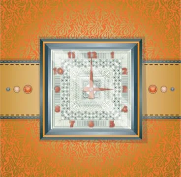 Watch with pattern. Stock Illustration