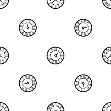 Watch pattern seamless black Stock Illustration