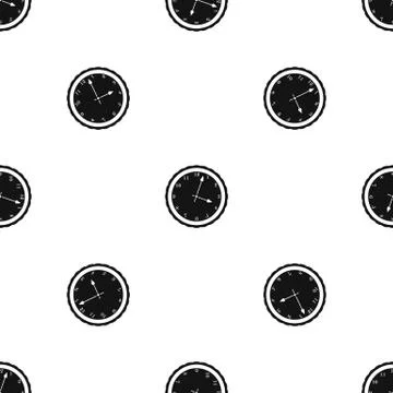 Watch pattern seamless black Stock Illustration
