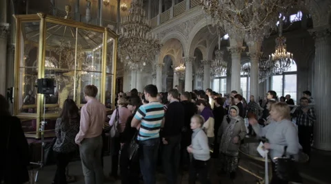 Watch peacock in the Hermitage, Time-laps, 2K. Stock Footage 49360033
