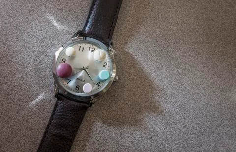Watch with pills Stock Photos