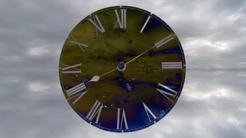 Watch quickly go. Time Lapse Clock. Fast flying clouds. Stock Photos