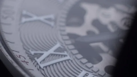 Watch rotating macro in studio Stock Footage 93585942