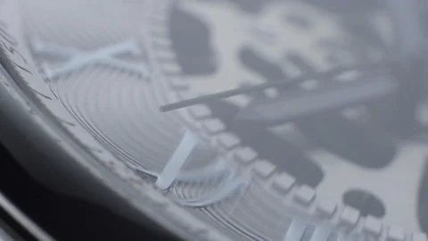 Watch rotating macro in studio Stock Footage 93585967
