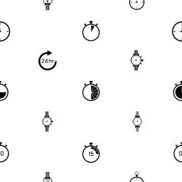 Watch seamless pattern background icon. Stock Illustration