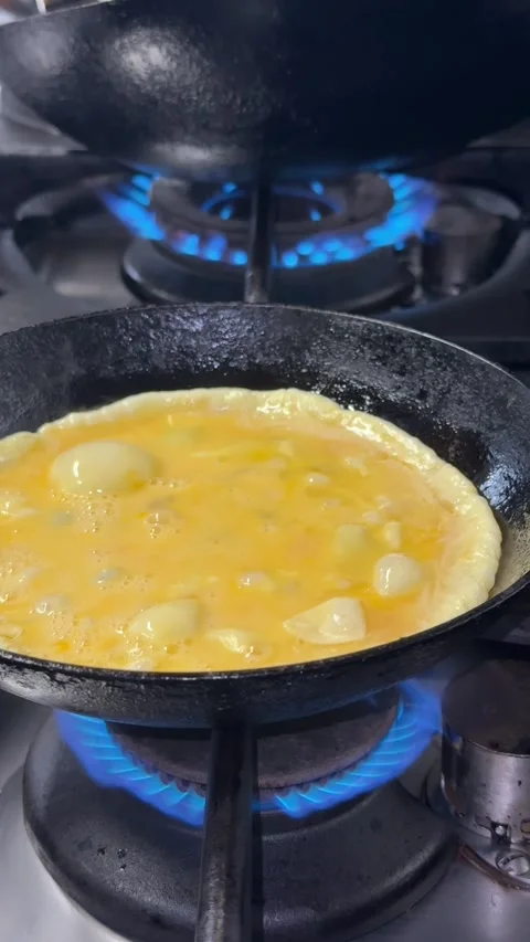Watch as a Skilled Chef Prepares a Perfect Omelette Vídeo Stock 305691425