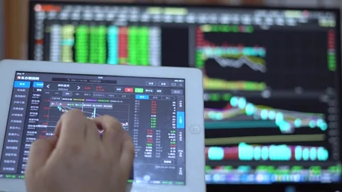 Watch the slide screen of stock mark to market on tablet computer Stock Footage 150931180