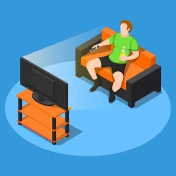 Watch Some TV Composition Stock Illustration