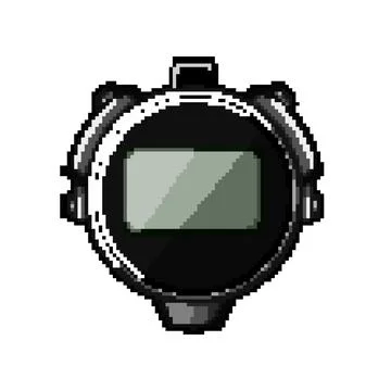 Watch stopwatch pixel art vector illustration Stock Illustration