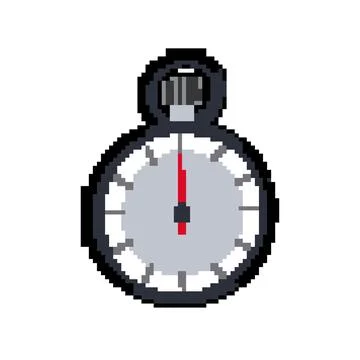 Watch stopwatch pixel art vector illustration Ilustração Stock