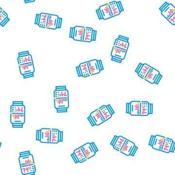 Watch stress control vector seamless pattern Illustrazione stock