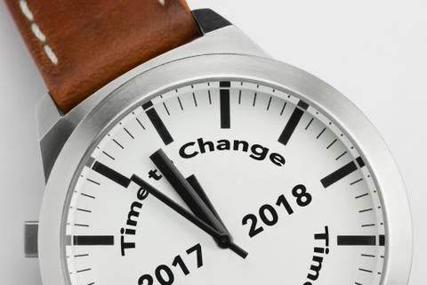 Watch with text Time to Change 2017 2018. Stock Photos