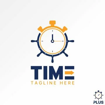 Watch time alarm clock ship steering wheel to sailor ship wake up deadline Stock Illustration