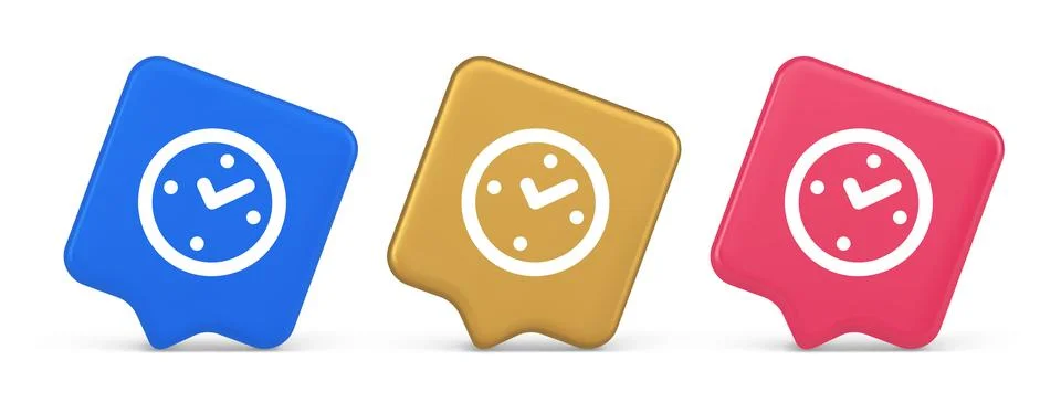 Watch time control button alarm clock deadline checking web app design 3d r.. Stockillustratie