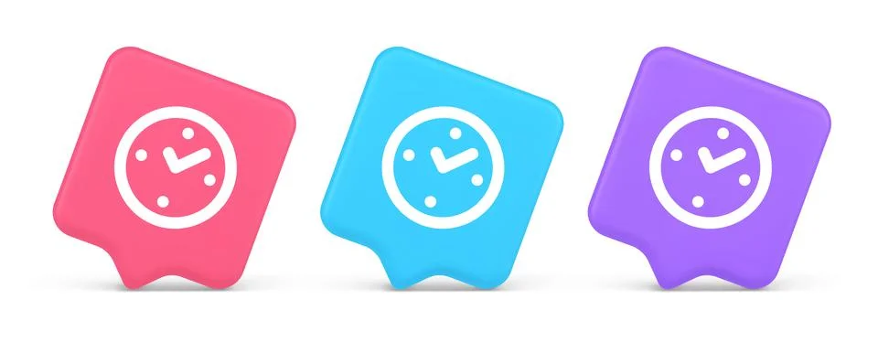 Watch time control button alarm clock deadline checking web app design 3d r.. Stockillustratie