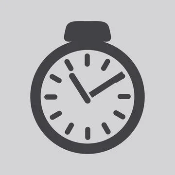Watch time icon in flat style.Grey clock business concept. Stock-Illustration