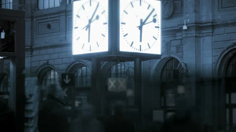 Watch time lapse. time passing. public meeting point Stock Footage 36213370