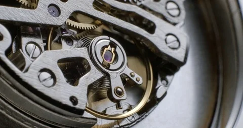 Watch tourbillon rotating macro slowmotion Stock Footage 79893405
