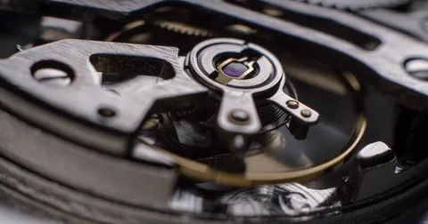 Watch tourbillon rotating macro slowmotion Video stock 79901028