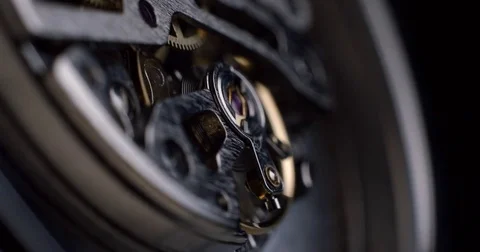 Watch tourbillon rotating macro slowmotion Stock Footage 79901425