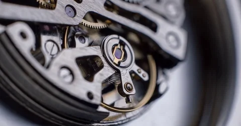 Watch tourbillon rotating macro slowmotion Stock Footage 79902180
