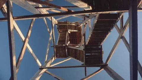 Watch tower from below Stock Footage 85415114