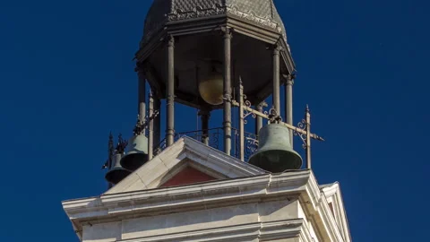 Watch tower on The Old Post Office building timelapse hyperlapse. Located in the Stock Footage