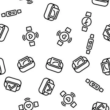 Watch Tracker Vector Seamless Pattern Stock Illustration