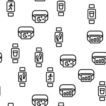 Watch Tracker Vector Seamless Pattern Stock Illustration