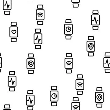 Watch Tracker Vector Seamless Pattern Stock Illustration
