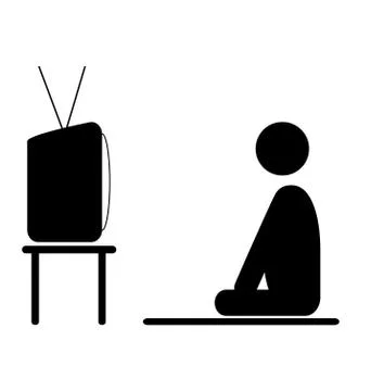 Watch TV program man pictogram flat icon isolated on white 스톡 일러스트