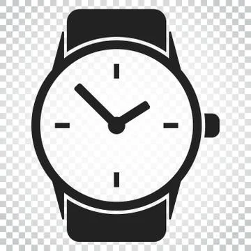 Watch vector icon. Clock flat illustration. Simple business concept pictogram Stock Illustration