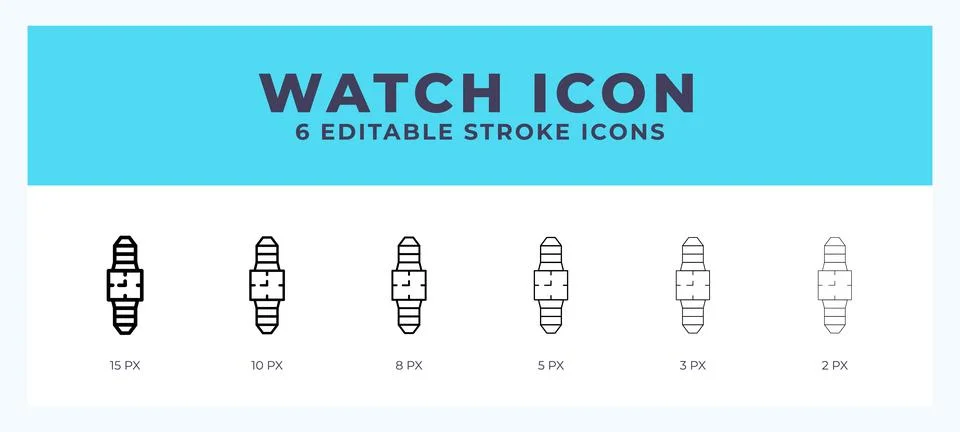 Watch vector icon. With different stroke vector illustration. 스톡 일러스트