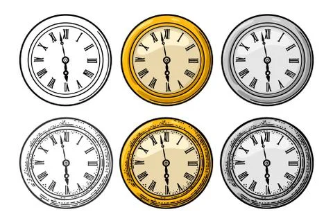 Watch. Vector vintage engraved on white background. Stock Illustration