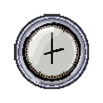 Watch wall clock pixel art vector illustration Illustrazione stock