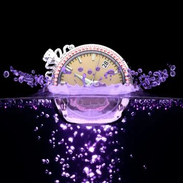 Watch into water. Stock Illustration