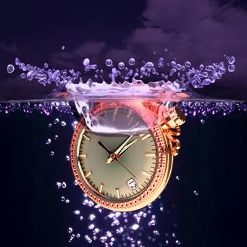 Watch into water. Stock Illustration