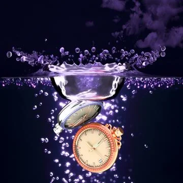 Watch into water. Stock Illustration