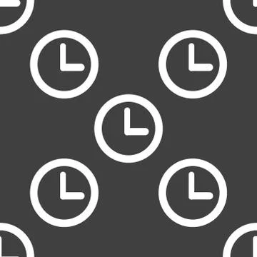 Watch web icon. flat design. Seamless pattern. Stock Illustration