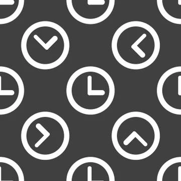 Watch web icon. flat design. Seamless pattern. Illustrazione stock