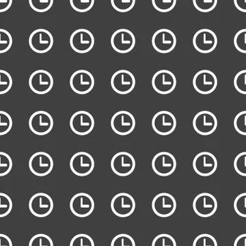 Watch web icon. flat design. Seamless pattern. Stock Illustration