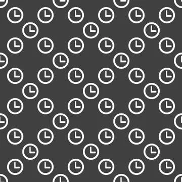 Watch web icon. flat design. Seamless pattern. イラスト素材
