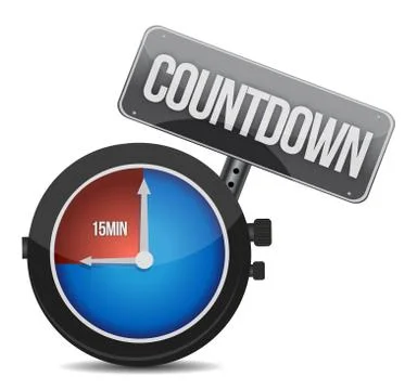 Watch with the word countdown illustration design over white Stock Illustration