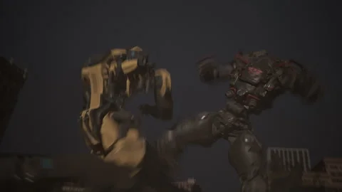 Watch the World's First Giant Robot Fight Stock Footage 288591891